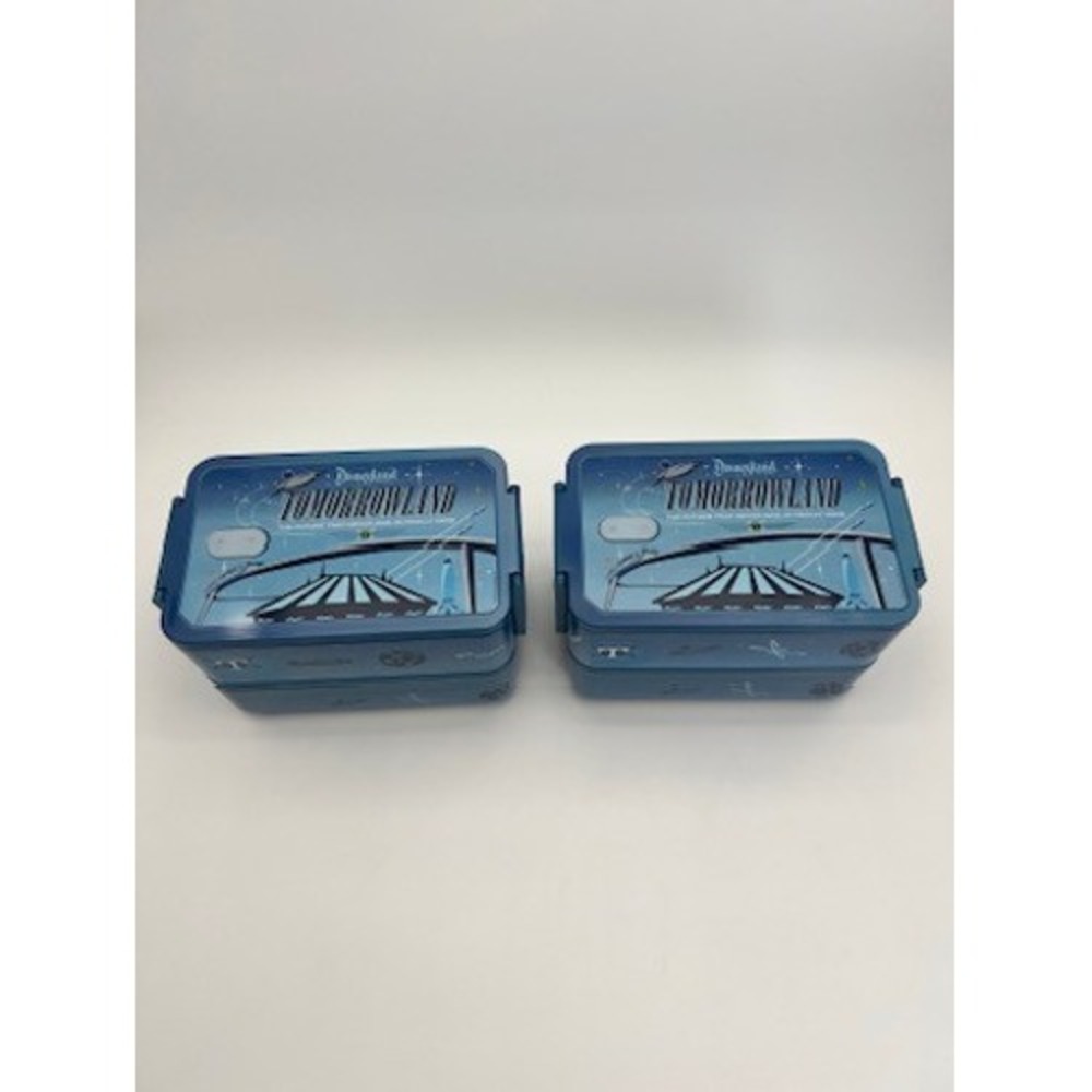 Disneyland Tomorrowland Bento Lunch Box Set Space Mountain Monorail Blue 2-Tier